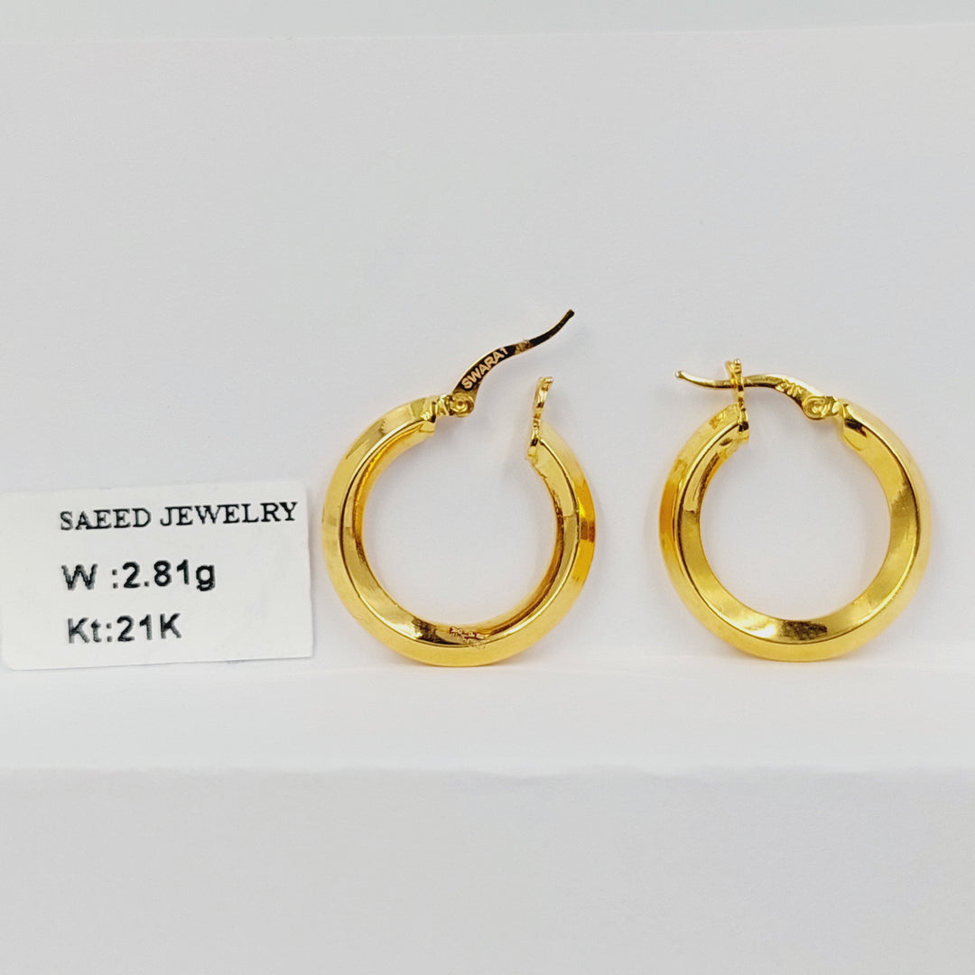 21K حلق ذبلة-مجوهرات الشيخ سعيد-Saeed Jewelry 
