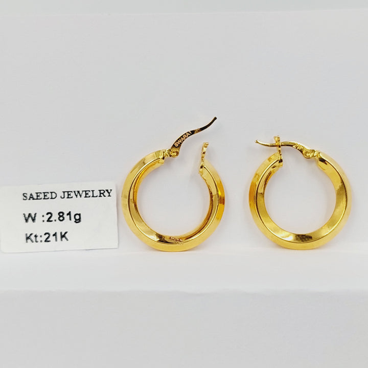 21K حلق ذبلة-مجوهرات الشيخ سعيد-Saeed Jewelry 