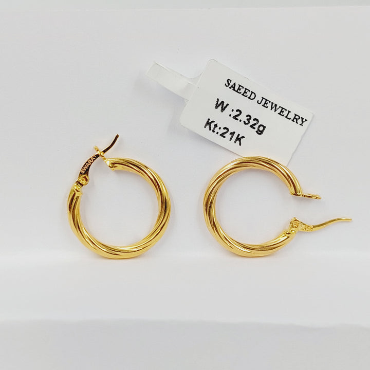 21K حلق ذبلة-مجوهرات الشيخ سعيد-Saeed Jewelry 