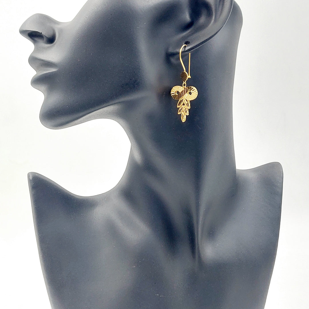 Leaf Earrings Made of 21K Gold by Saeed Jewelry 