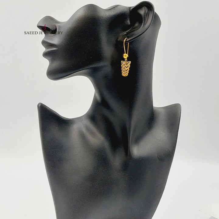 21K Gold Leaf Earrings by Saeed Jewelry - Image 5