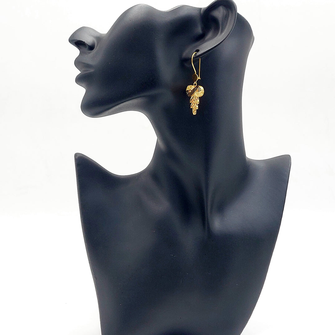 Leaf Earrings Made of 21K Gold by Saeed Jewelry 