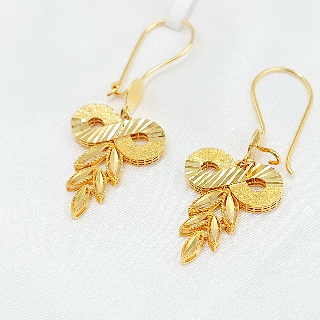 Leaf Earrings Made of 21K Gold by Saeed Jewelry 