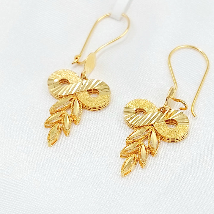 Leaf Earrings Made of 21K Gold by Saeed Jewelry 