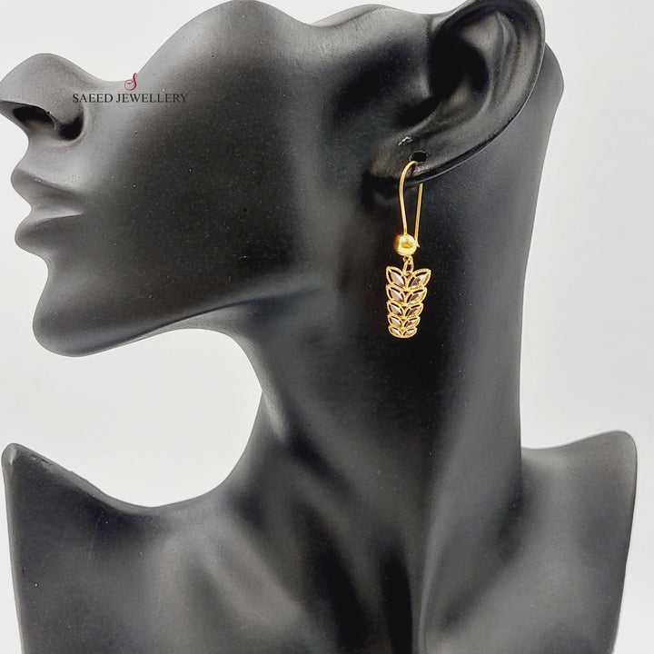 21K Gold Leaf Earrings by Saeed Jewelry - Image 3