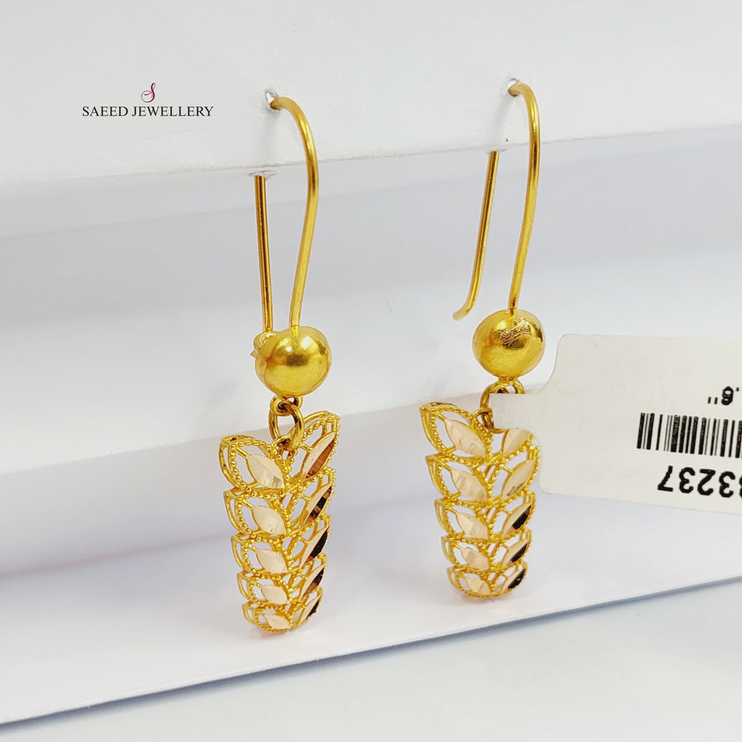 21K Gold Leaf Earrings by Saeed Jewelry - Image 1