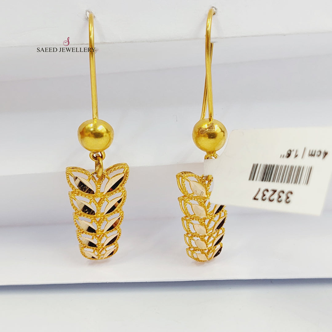 21K Gold Leaf Earrings by Saeed Jewelry - Image 2