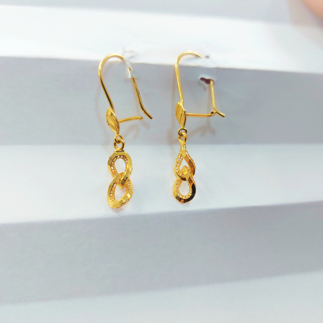 21K حلق شنكل ناعم-مجوهرات الشيخ سعيد-Saeed Jewelry 