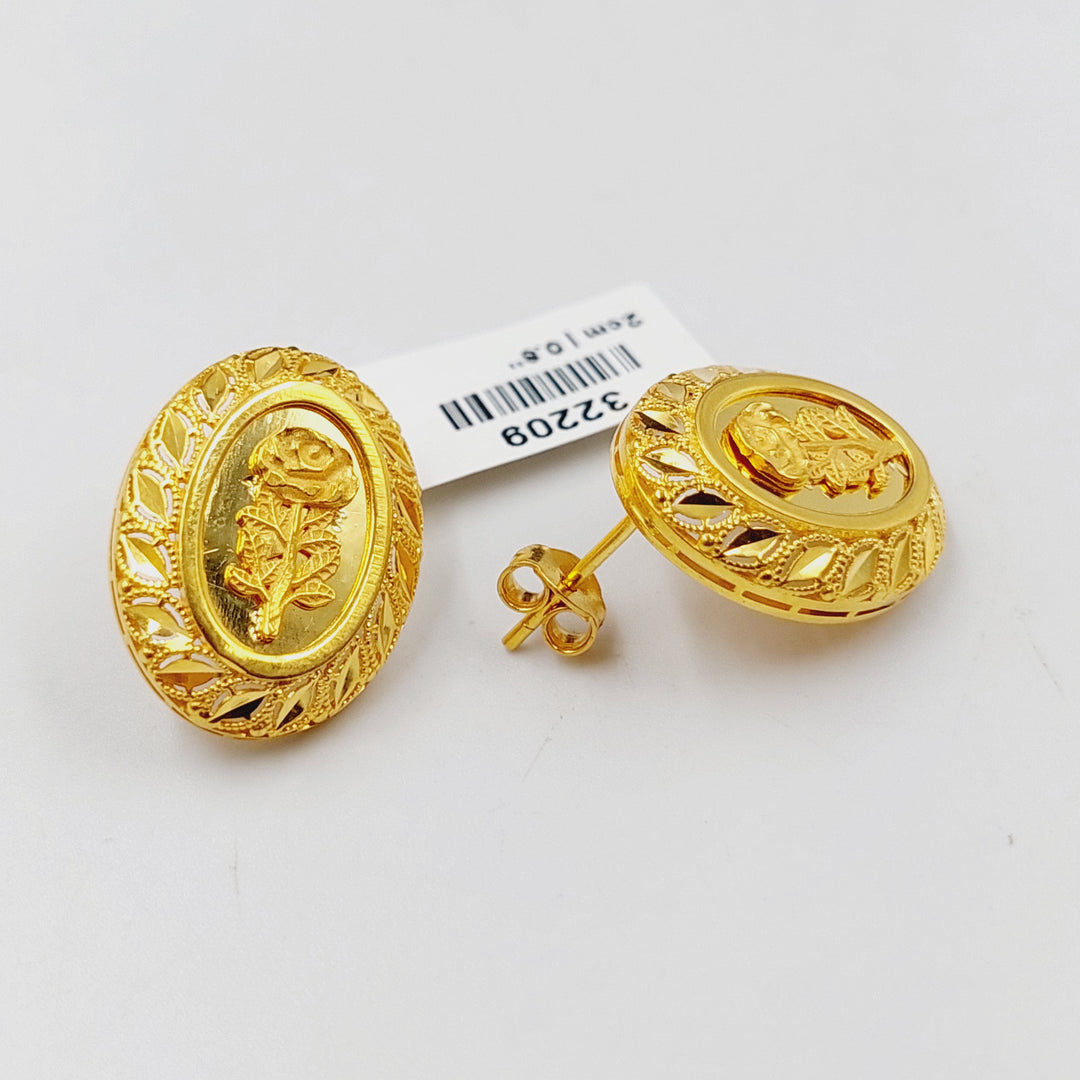 21K Gold Ounce Screw Earrings by Saeed Jewelry - Image 4