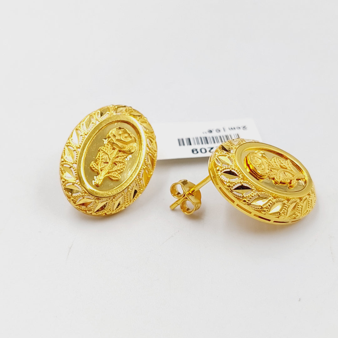 21K Gold Ounce Screw Earrings by Saeed Jewelry - Image 1