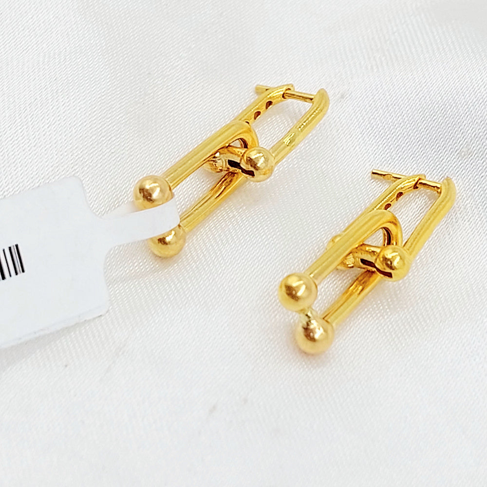 Paperclip Earrings Made of 21K Gold by Saeed Jewelry 