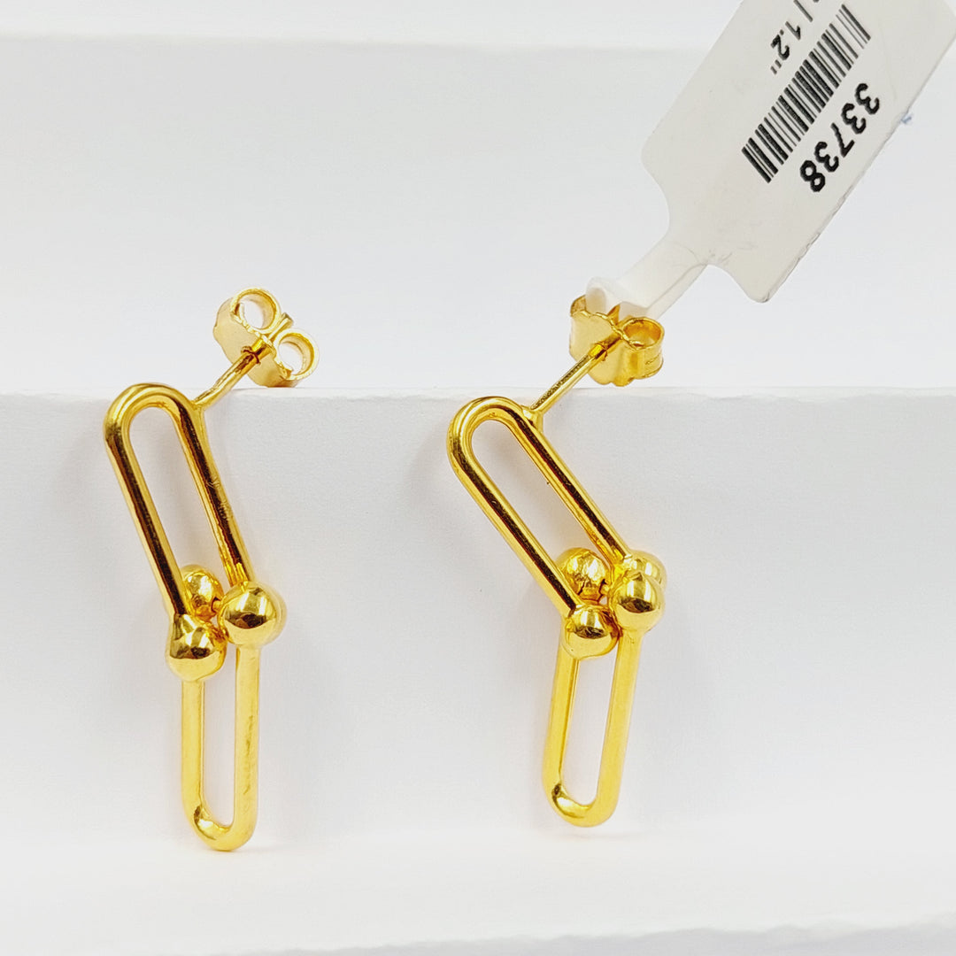 21K حلق برغي بيبر كليب-مجوهرات الشيخ سعيد-Saeed Jewelry 