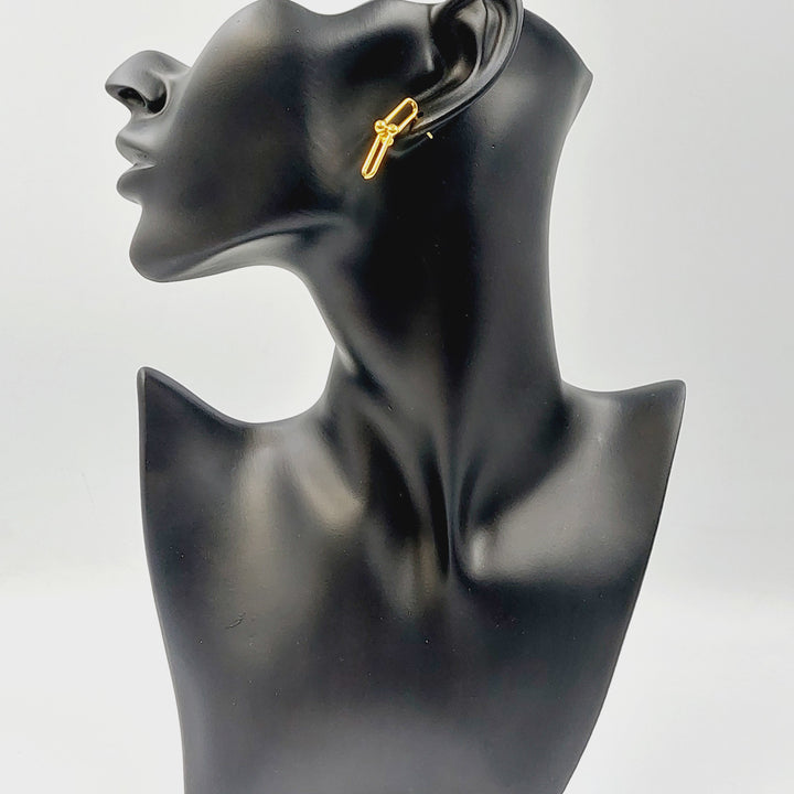 21K حلق برغي بيبر كليب-مجوهرات الشيخ سعيد-Saeed Jewelry 