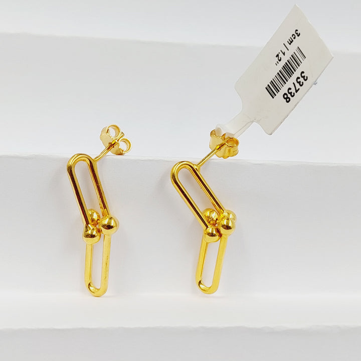21K حلق برغي بيبر كليب-مجوهرات الشيخ سعيد-Saeed Jewelry 