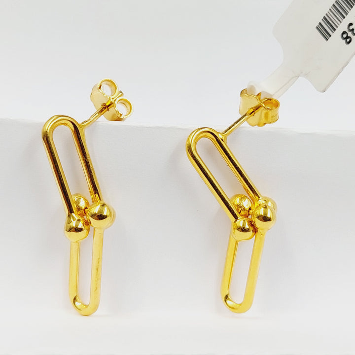 21K حلق برغي بيبر كليب-مجوهرات الشيخ سعيد-Saeed Jewelry 