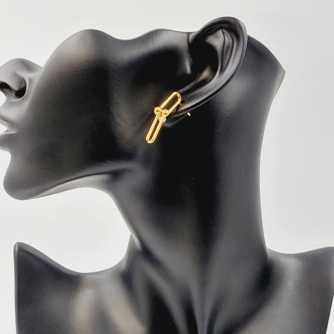 21K حلق برغي بيبر كليب-مجوهرات الشيخ سعيد-Saeed Jewelry 