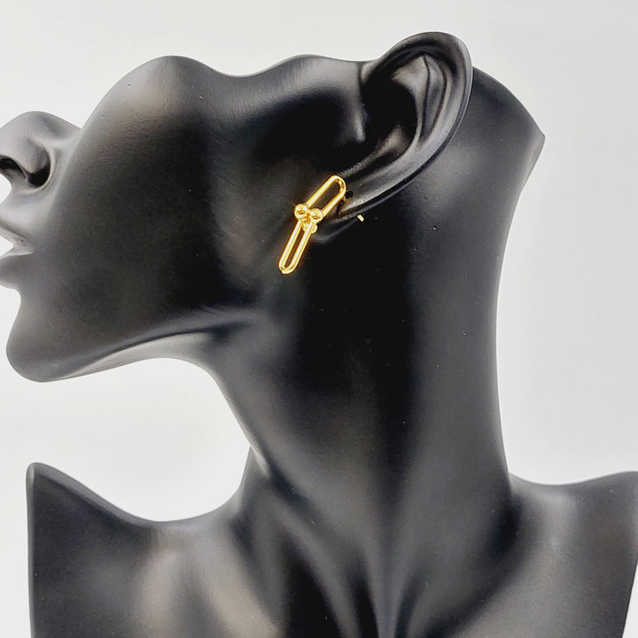 21K حلق برغي بيبر كليب-مجوهرات الشيخ سعيد-Saeed Jewelry 