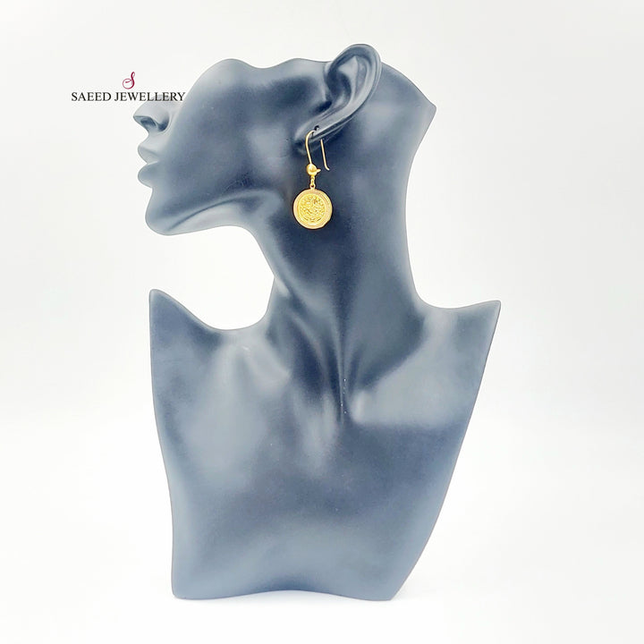 Rashadi Shankle Earrings Made of 21K Gold by Saeed Jewelry 