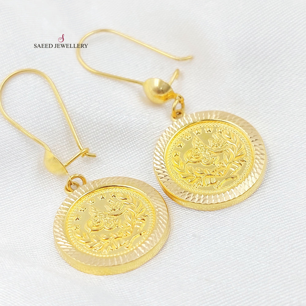 Rashadi Shankle Earrings Made of 21K Gold by Saeed Jewelry 