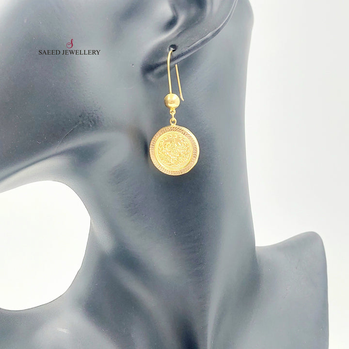 Rashadi Shankle Earrings Made of 21K Gold by Saeed Jewelry 