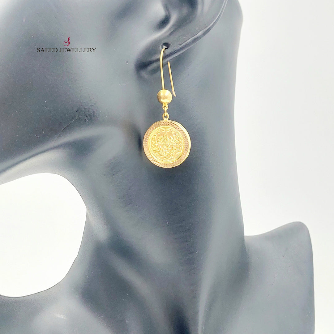 Rashadi Shankle Earrings Made of 21K Gold by Saeed Jewelry 