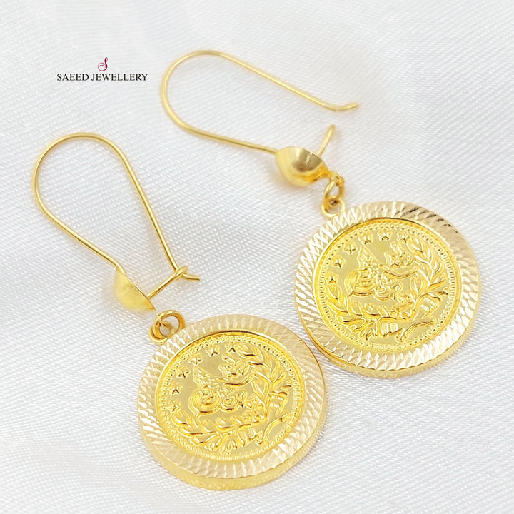 Rashadi Shankle Earrings Made of 21K Gold by Saeed Jewelry 