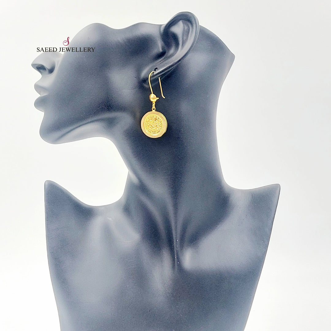 Rashadi Shankle Earrings Made of 21K Gold by Saeed Jewelry 