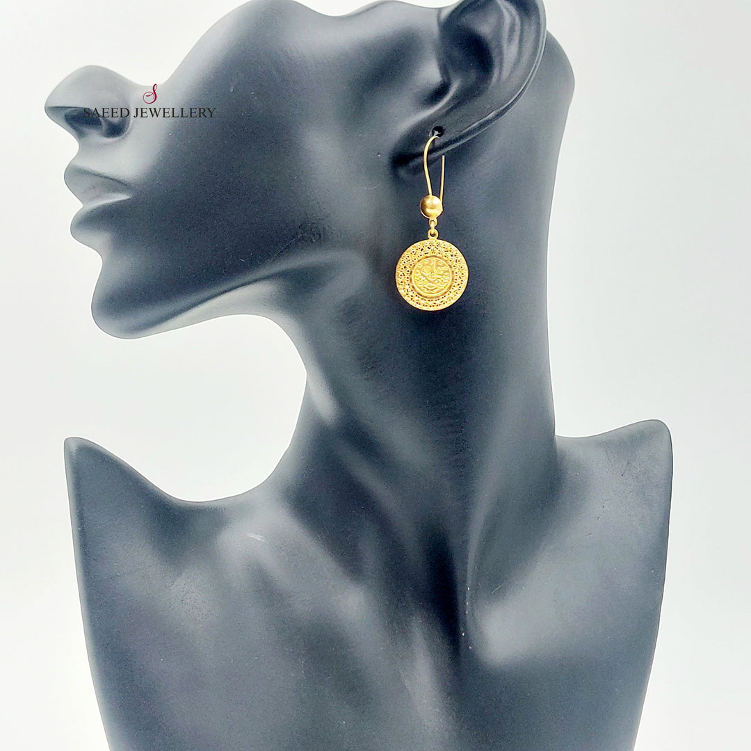 Rashadi Shankle Earrings Made of 21K Gold by Saeed Jewelry 
