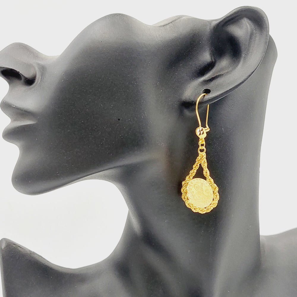 21K Gold Rashadi Rope Earrings by Saeed Jewelry - Image 2