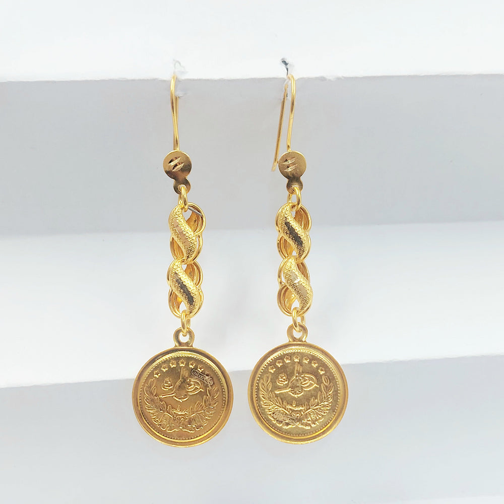 Rashadi Shankle Earrings Made of 21K Gold by Saeed Jewelry 