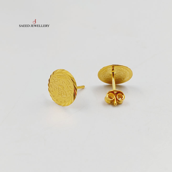 21K Gold Rashadi Screw Earrings by Saeed Jewelry - Image 1