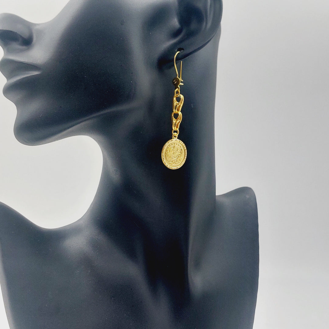 Rashadi Shankle Earrings Made of 21K Gold by Saeed Jewelry 