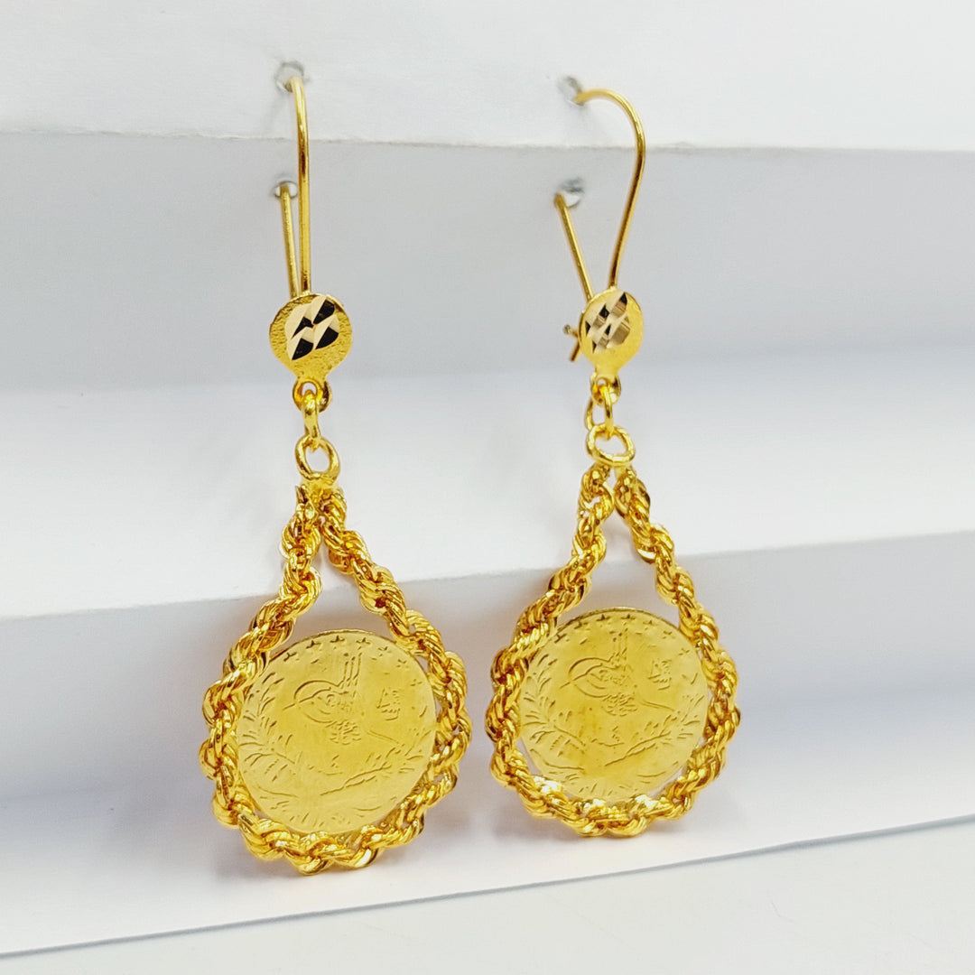 21K Gold Rashadi Rope Earrings by Saeed Jewelry - Image 1