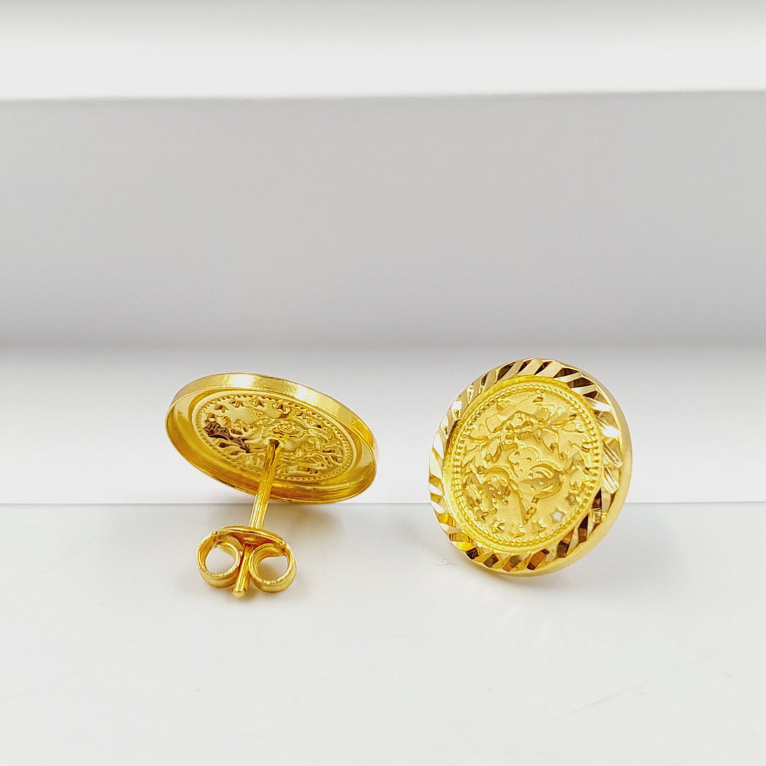 21K حلق برغي رشادي-مجوهرات الشيخ سعيد-Saeed Jewelry 