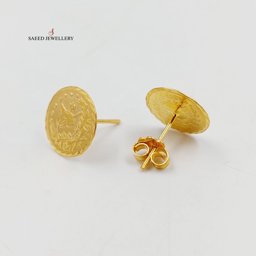 21K Gold Rashadi Screw Earrings by Saeed Jewelry - Image 2