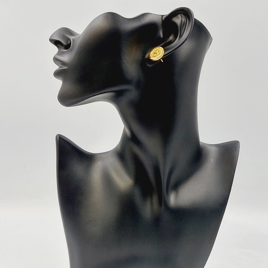 21K حلق برغي رشادي-مجوهرات الشيخ سعيد-Saeed Jewelry 