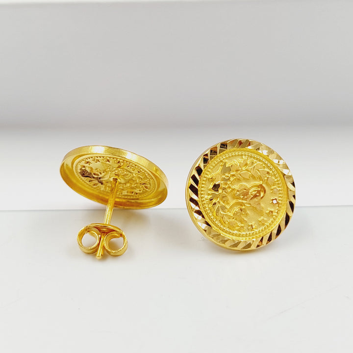 21K حلق برغي رشادي-مجوهرات الشيخ سعيد-Saeed Jewelry 