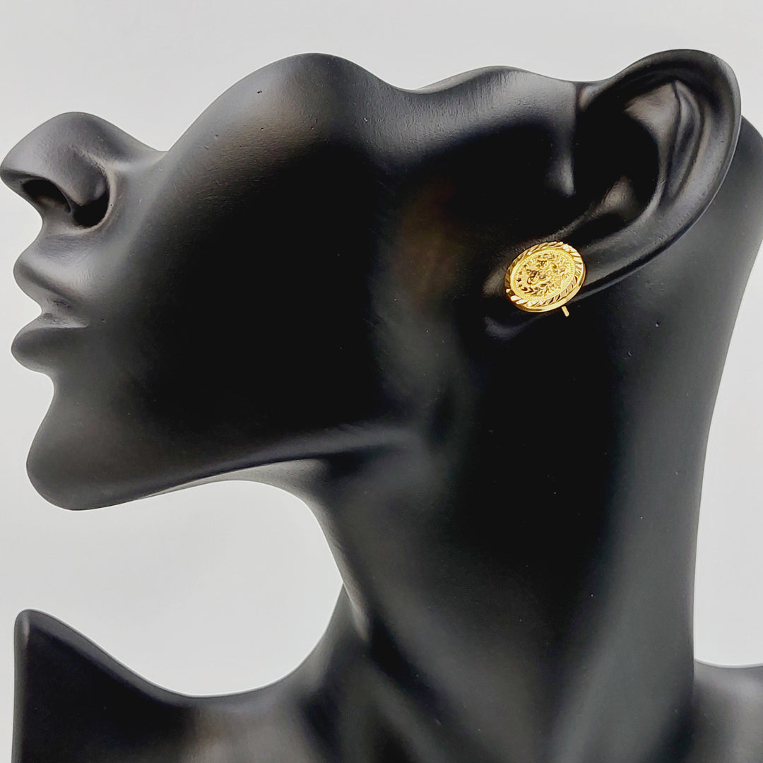 21K حلق برغي رشادي-مجوهرات الشيخ سعيد-Saeed Jewelry 