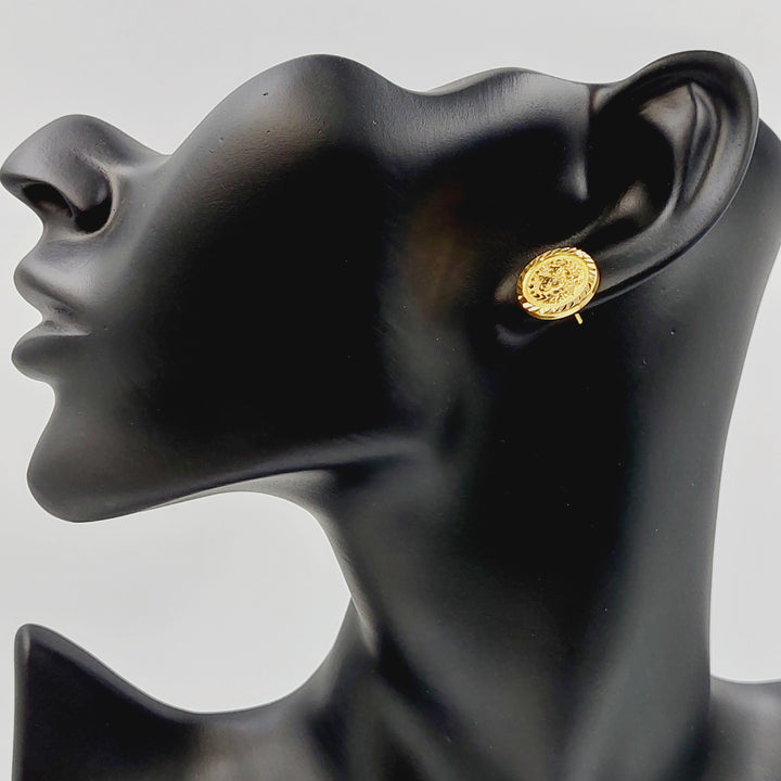 21K حلق برغي رشادي-مجوهرات الشيخ سعيد-Saeed Jewelry 