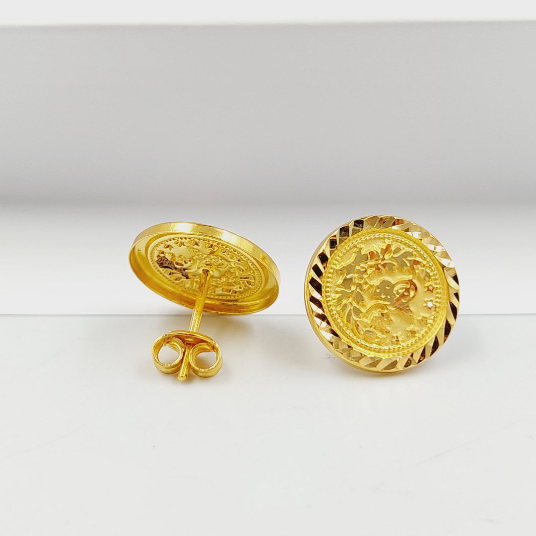 21K حلق برغي رشادي-مجوهرات الشيخ سعيد-Saeed Jewelry 