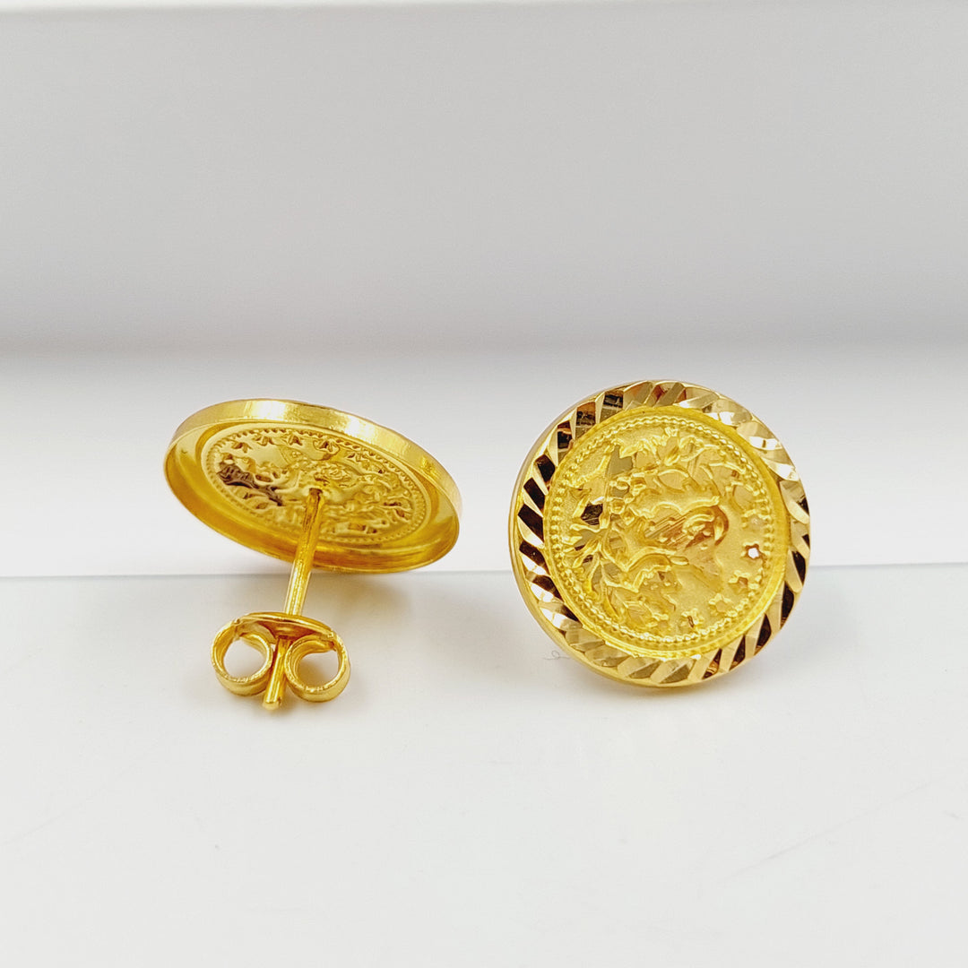 21K حلق برغي رشادي-مجوهرات الشيخ سعيد-Saeed Jewelry 