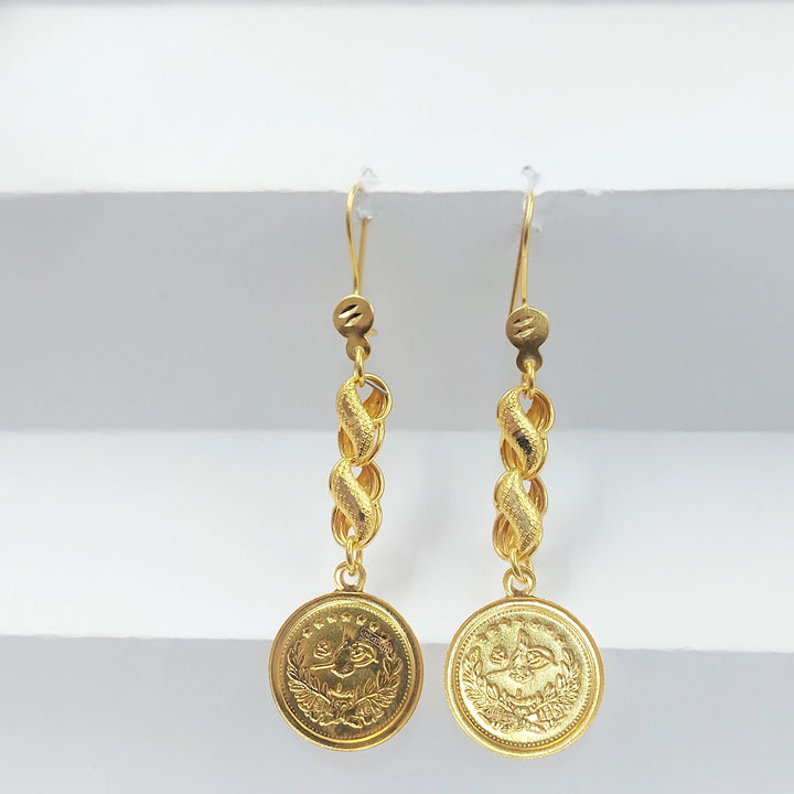 Rashadi Shankle Earrings Made of 21K Gold by Saeed Jewelry 