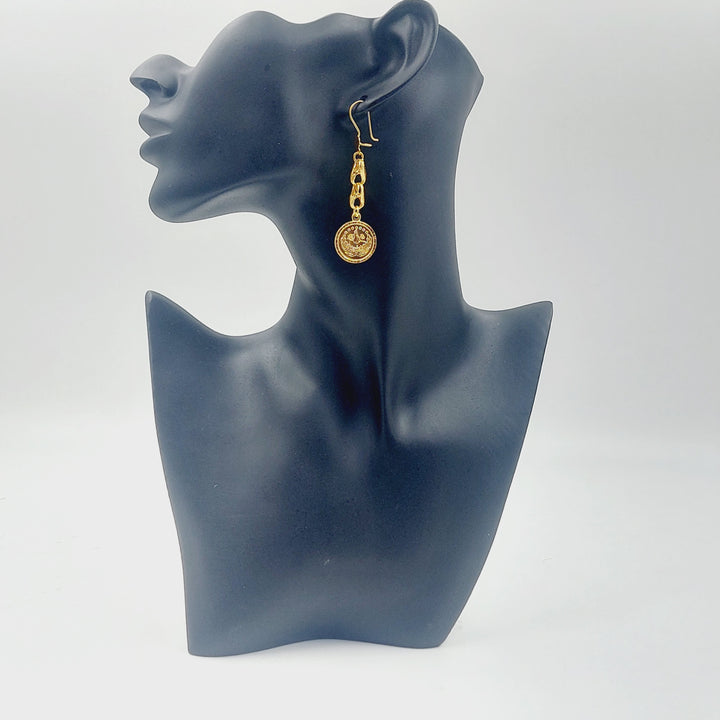 Rashadi Shankle Earrings Made of 21K Gold by Saeed Jewelry 