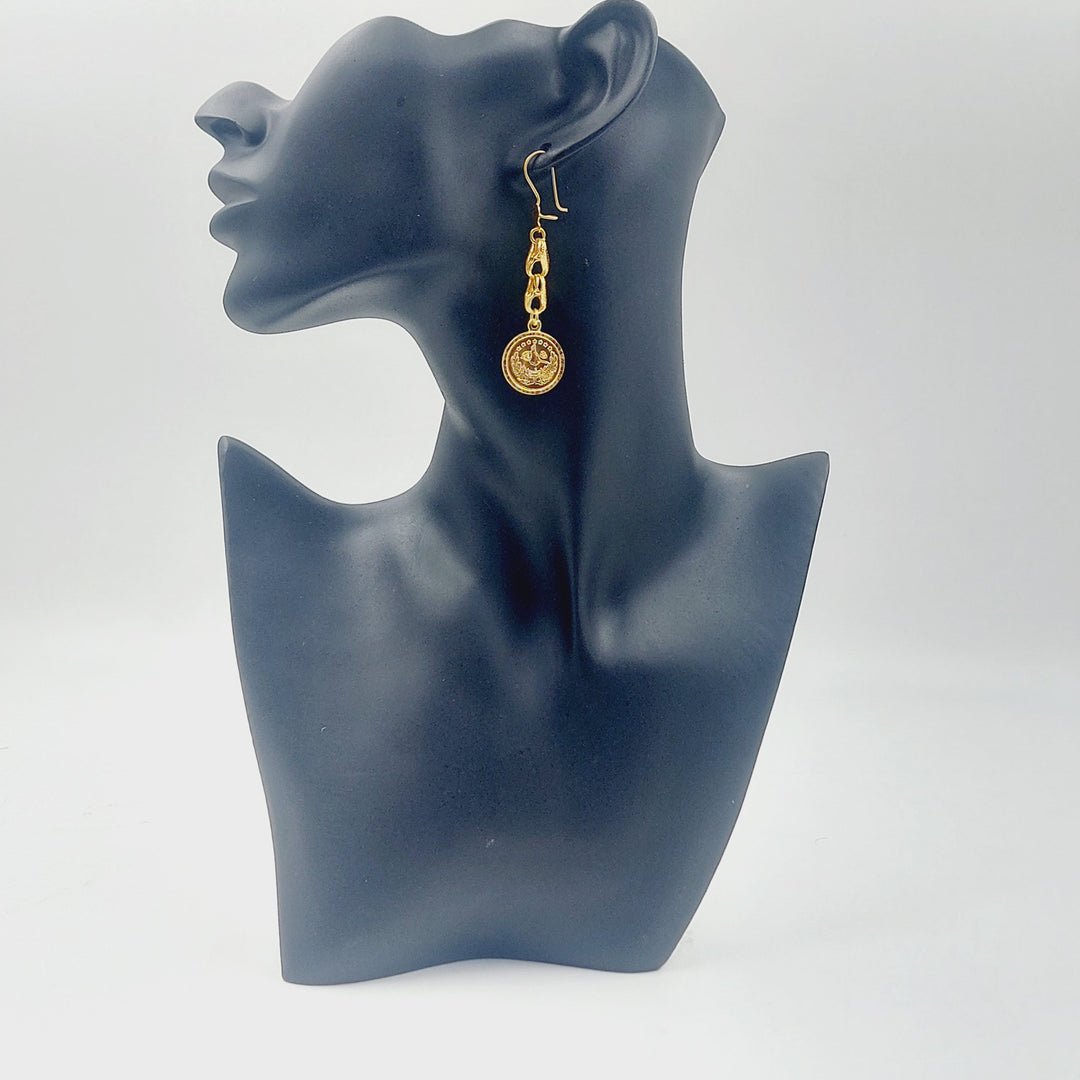 Rashadi Shankle Earrings Made of 21K Gold by Saeed Jewelry 