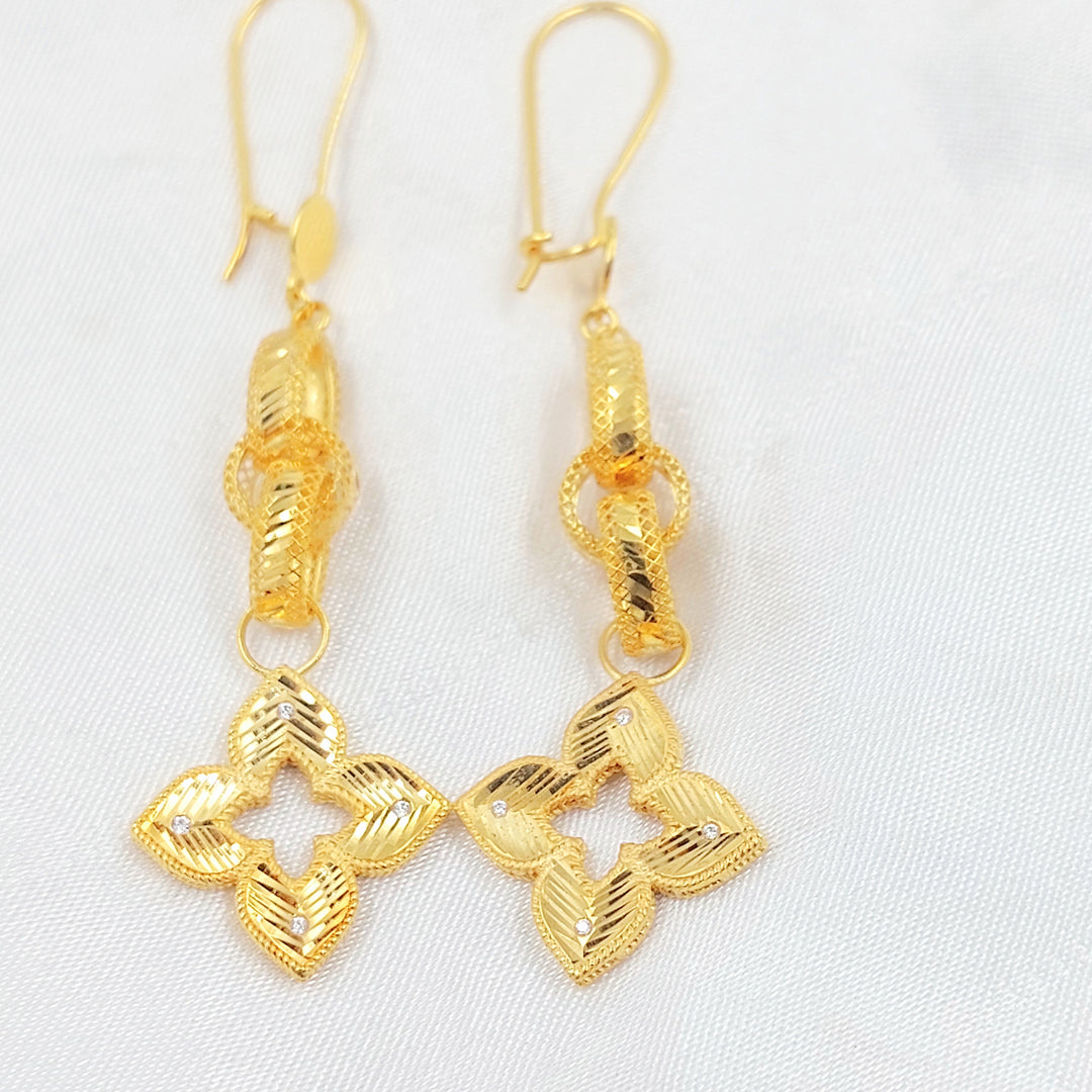 21K حلق شنكل وردة-مجوهرات الشيخ سعيد-Saeed Jewelry 