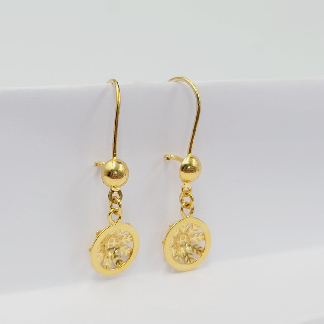 21K حلق وردة-مجوهرات الشيخ سعيد-Saeed Jewelry 