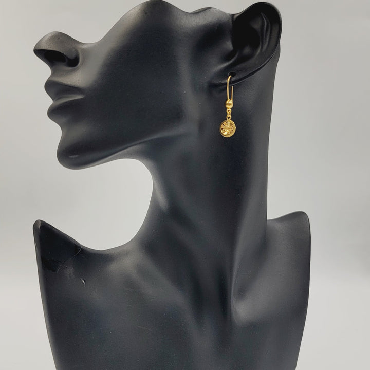 21K حلق وردة-مجوهرات الشيخ سعيد-Saeed Jewelry 