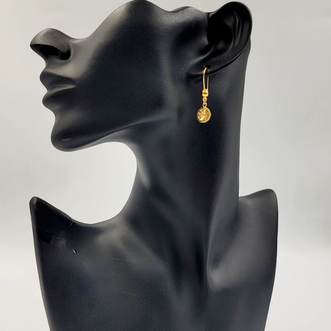 21K حلق وردة-مجوهرات الشيخ سعيد-Saeed Jewelry 