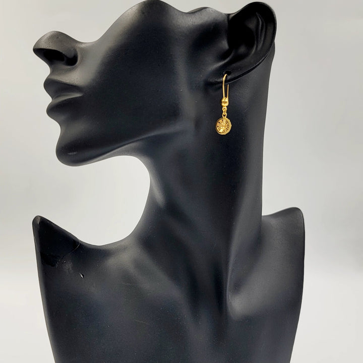 21K حلق وردة-مجوهرات الشيخ سعيد-Saeed Jewelry 