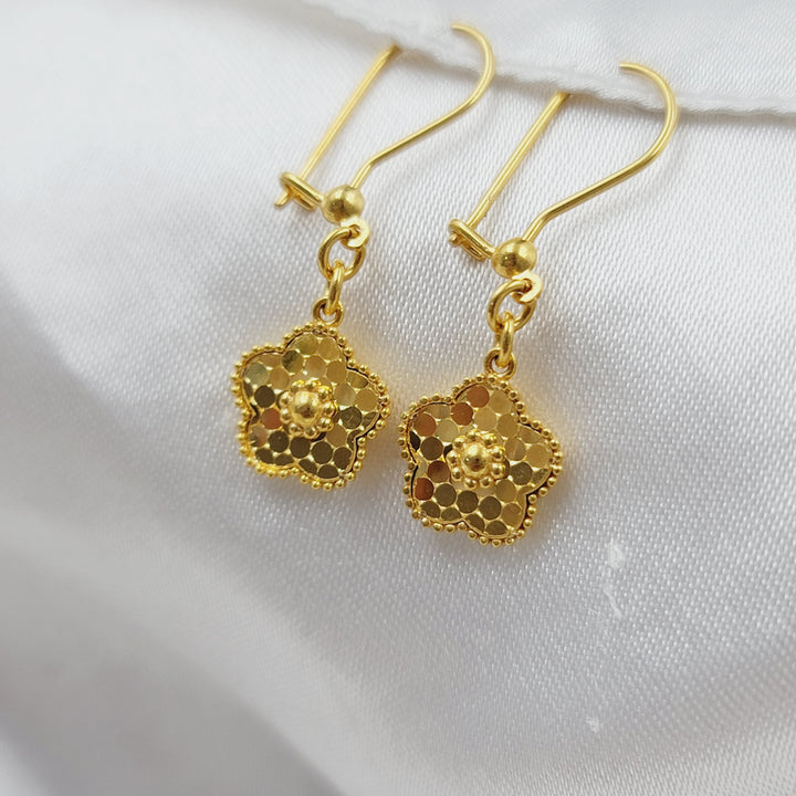 21K حلق وردة-مجوهرات الشيخ سعيد-Saeed Jewelry 